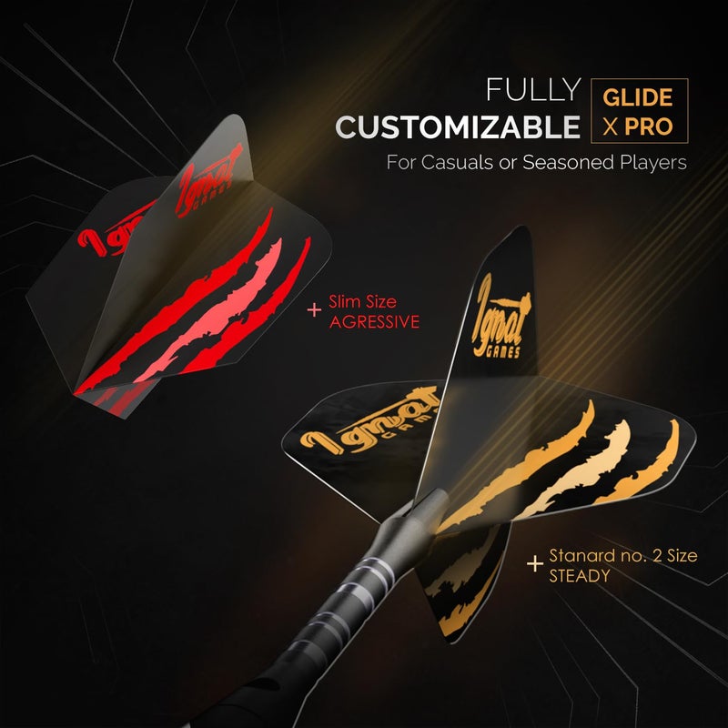 IgnatGames Premium Steel Tip Darts â€“ 3/6/12 Pack Brass Barrels with Aluminum Shafts, 16 GlideXPro Flight Set, Tool Kit & Giftable Case - Image 4